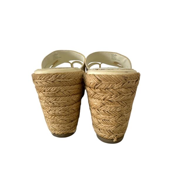 Y2K Vintage Calvin Klein Womens sz 8 Chunky Leather Slip on Platform Wedges 90s - Picture 4 of 7